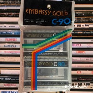 Vintage Cassette Tapes Blank Brand New in Packaging Embassy Gold C-90 retro 90’s